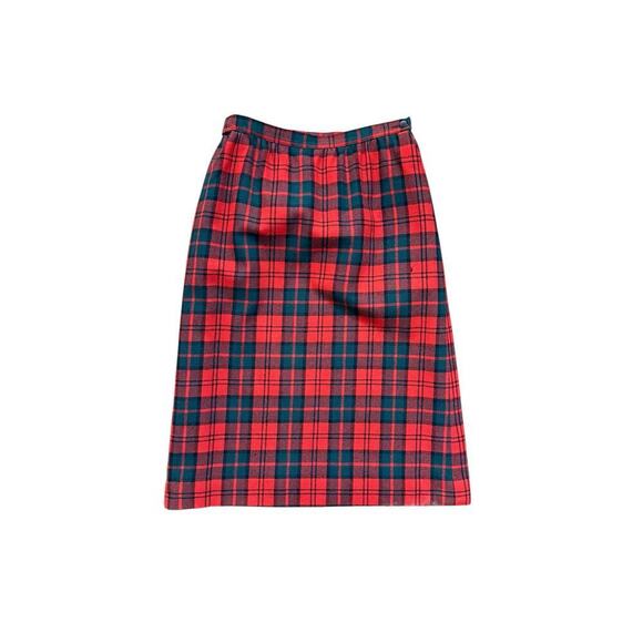 Vintage Pendleton Red Black Plaid Pattern Blazer & Skirt Set Size 14 - Picture 5 of 10